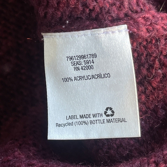 David Taylor Cable Knit Sweater Mens Extra Large Maroon Grandpa Winter Holiday - Picture 4 of 9